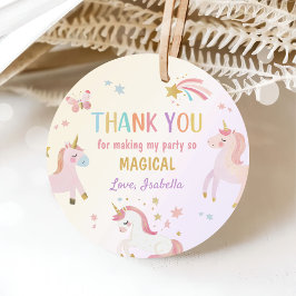 Eenhoorn Pastel Magische Regenboog Verjaardag Bedankjes Labels