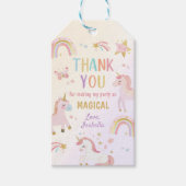 Eenhoorn Pastel Magische Regenboog Verjaardag Cadeaulabel (Voorkant)