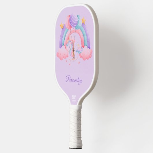 Eenhoorn Pastel Rainbow Balloon Official USA Pickleball Paddle (Links)