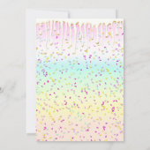 Eenhoorn Pastel Rainbow Frosting Drip Baby shower Kaart (Achterkant)