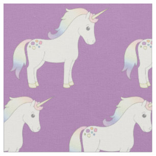 Eenhoorn Pastel Rainbow Paarse Stof