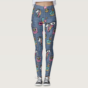Eenhoorn Patches Denim leggings