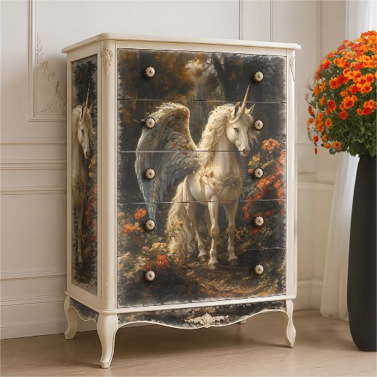 Eenhoorn Pegasus Bos Bloemendecoupage Tissuepapier