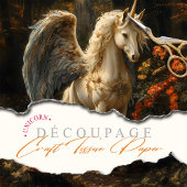 Eenhoorn Pegasus Bos Bloemendecoupage Tissuepapier