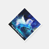 Eenhoorn Pegasus Fantasie in Moonlight Verjaardag Servet (Hoek)