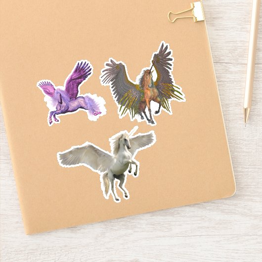 Eenhoorn Pegasus Fantasy Vliegend Paard Sticker (Notitieboek)