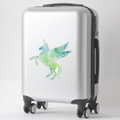 Eenhoorn, Pegasus, groen blauw fantasiepaard Sticker (Koffer)