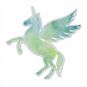 Eenhoorn, Pegasus, groen blauw fantasiepaard Sticker (Voorkant)