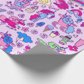 Eenhoorn Pegasus Paard Rainbow Doodle Cadeaupapier (Hoek)
