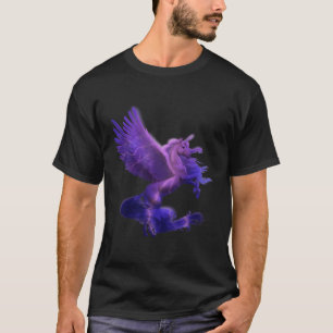 Eenhoorn Pegasus Paarse verlichting T-shirt