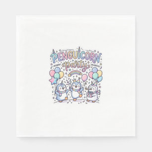 Eenhoorn Penguicorn Feest Premium Vector Vector De Servet