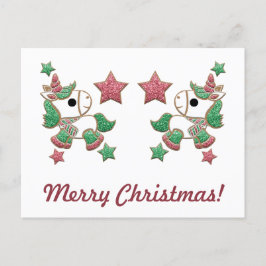 Eenhoorn peperkoekkoekjes "Vrolijk kerstfeest!" Briefkaart