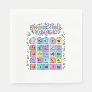 Eenhoorn Periodiek Systeem van Magie Trendy Cadeau Servet