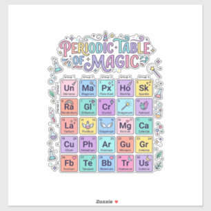 Eenhoorn Periodiek Systeem van Magie Trendy Schatt Sticker