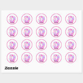 eenhoorn & personaliseer je naam ronde sticker (Vel)