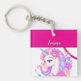 eenhoorn & personaliseer je naam  sleutelhanger