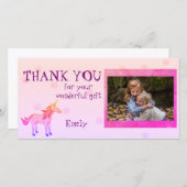 Eenhoorn Persoonlijke Dank je foto Bedankkaart (Voorkant / Achterkant)