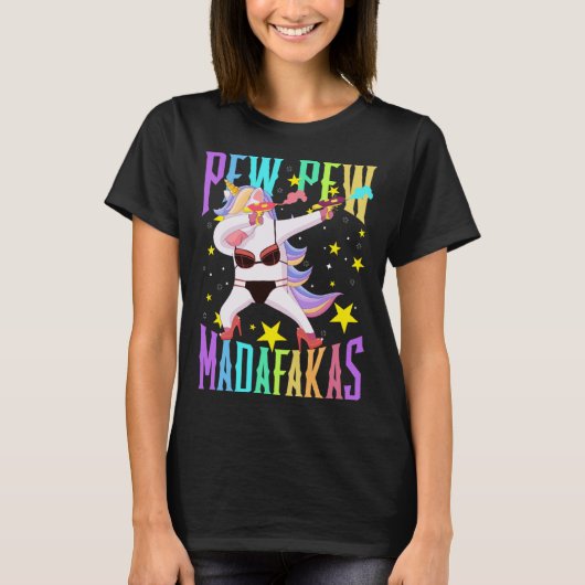 Eenhoorn Pew Madafakas Dabbing Eenhoorn Fun Sayi T-shirt (Voorkant)