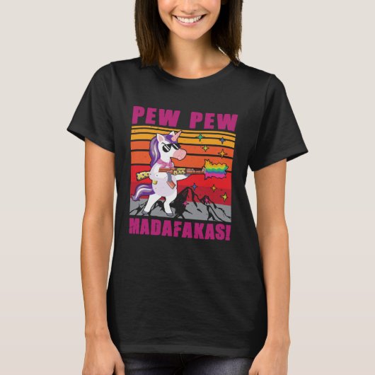 Eenhoorn Pew Pew Madafakas  Eenhoorn T-shirt (Voorkant)