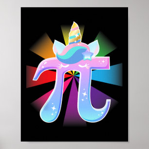 Eenhoorn Pi Dag Wiskunde Nerd T Shirt Cadeaus voor Poster