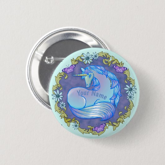  Eenhoorn-pinknop Ronde Button 5,7 Cm (Voorkant /achterkant)