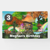 Eenhoorn pixie regenboog fantasie bos DIY leeftijd Spandoek (Horizontaal)