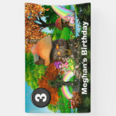 Eenhoorn pixie regenboog fantasie bos DIY leeftijd Spandoek (Verticaal)