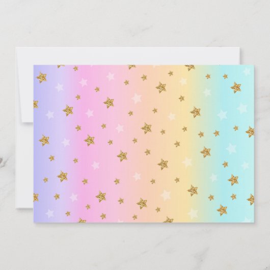 Eenhoorn Pool Party Fotouitnodiging Roze & Goud Kaart (Achterkant)