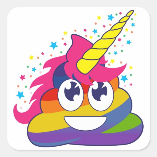 Eenhoorn Poop Rainbow Emoji Stickers (Voorkant)