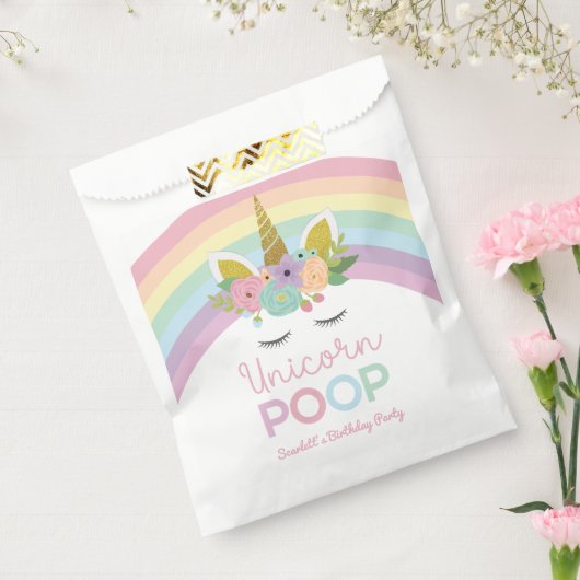 Eenhoorn Poop Rainbows Verjaardagsfeest Traktatie Bedankzakje (Gezegeld)