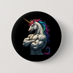 Eenhoorn Power voor een Unicorn Lover Athlete Body Ronde Button 5,7 Cm