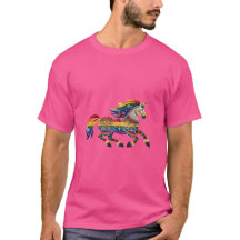 Eenhoorn Prance Folk Print Unisex T-shirt