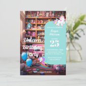 Eenhoorn Prank Verjaardag deel 2, Prank Party Feestdagenkaart (Staand voorkant)