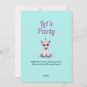 Eenhoorn Prank Verjaardag deel 2, Prank Party Feestdagenkaart (Achterkant)