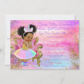 Eenhoorn Princess Afro-Amerikaanse Glitter Pareltj Kaart (Voorkant)