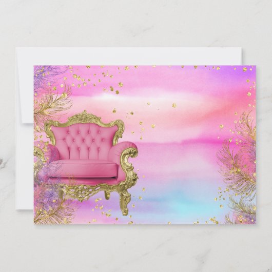 Eenhoorn Princess Afro-Amerikaanse Glitter Pareltj Kaart (Achterkant)