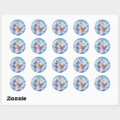 Eenhoorn Princess Rainbow Sticker, Pastel Sprookje Ronde Sticker (Vel)