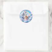 Eenhoorn Princess Rainbow Sticker, Pastel Sprookje Ronde Sticker (Tas)