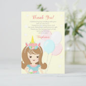 Eenhoorn Prinses Dank u Kaart (Staand voorkant)