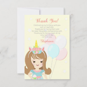Eenhoorn Prinses Dank u Kaart