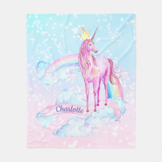 Eenhoorn Prinses Gepersonaliseerde Eenhoorn Deken (Voorkant)