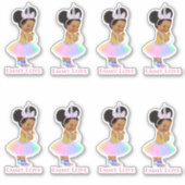 eenhoorn prinses Sticker baby meisje pastel (Voorkant)