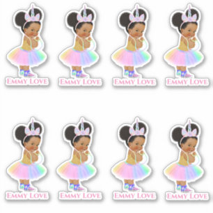 eenhoorn prinses Sticker baby meisje pastel