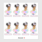 eenhoorn prinses Sticker baby meisje pastel (Vel)