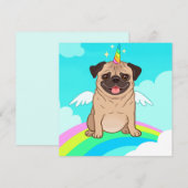 Eenhoorn Pug Kerstkaart (Voorkant / Achterkant)