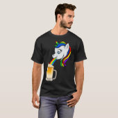 Eenhoorn Puke Regenboog Bier Grappig Drink PBV T-shirt (Voorkant volledig)