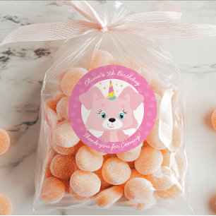 Eenhoorn Puppies Verjaardag Ronde Sticker