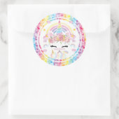 Eenhoorn Rainbow gepersonaliseerd eerste verjaarda Ronde Sticker (Tas)