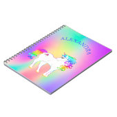 Eenhoorn Rainbow Kleurrijke Persoonlijke School Notitieboek (Linkerzijde)