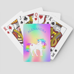 Eenhoorn Rainbow Kleurrijke Persoonlijke School Pokerkaarten